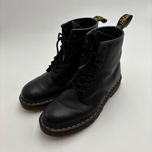 Men’s Dr. Doc Martens Pascal Combat Boots Safety Shoes Black Leather size 10.